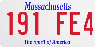 MA license plate 191FE4