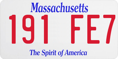 MA license plate 191FE7