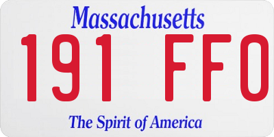 MA license plate 191FF0
