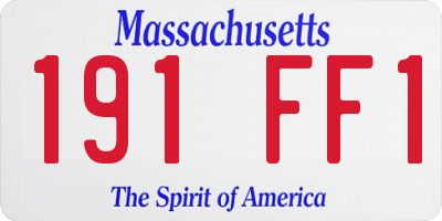 MA license plate 191FF1