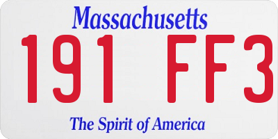 MA license plate 191FF3