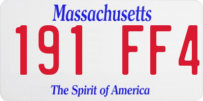MA license plate 191FF4