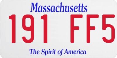 MA license plate 191FF5