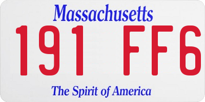 MA license plate 191FF6