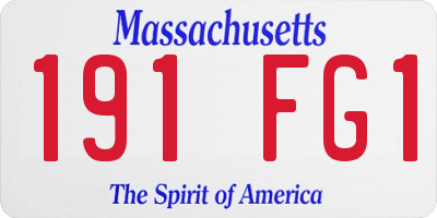 MA license plate 191FG1