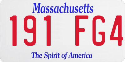 MA license plate 191FG4