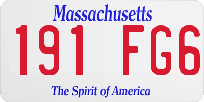 MA license plate 191FG6