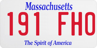 MA license plate 191FH0