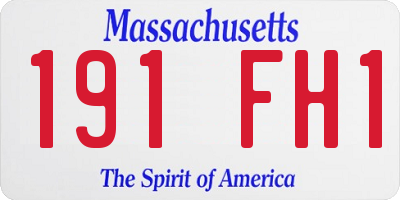 MA license plate 191FH1