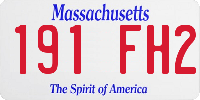 MA license plate 191FH2