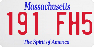 MA license plate 191FH5