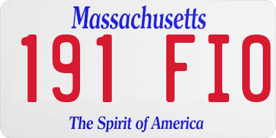 MA license plate 191FI0