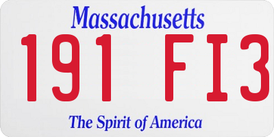 MA license plate 191FI3