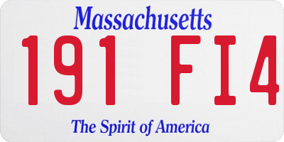 MA license plate 191FI4