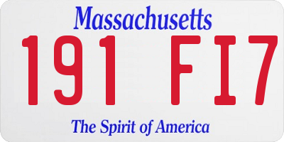 MA license plate 191FI7