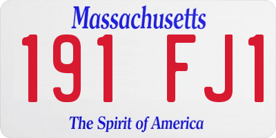 MA license plate 191FJ1