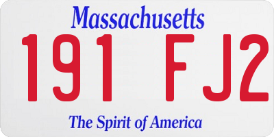 MA license plate 191FJ2