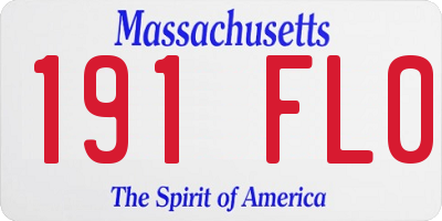 MA license plate 191FL0
