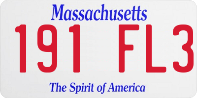 MA license plate 191FL3