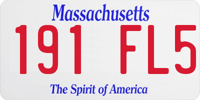 MA license plate 191FL5