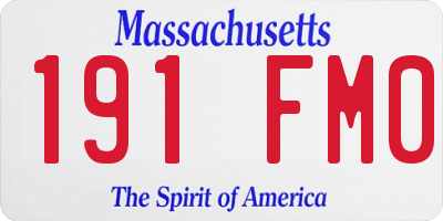 MA license plate 191FM0