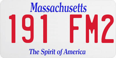 MA license plate 191FM2
