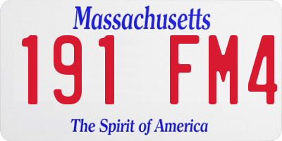 MA license plate 191FM4
