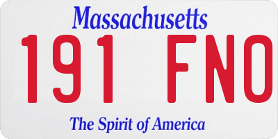 MA license plate 191FN0