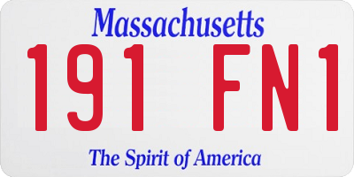 MA license plate 191FN1