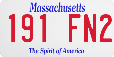 MA license plate 191FN2