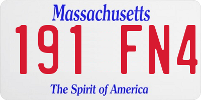 MA license plate 191FN4