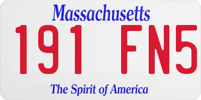 MA license plate 191FN5