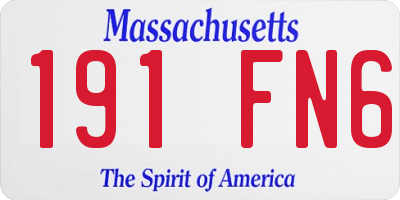 MA license plate 191FN6
