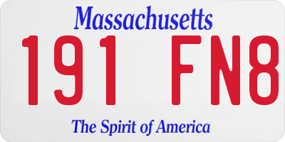 MA license plate 191FN8