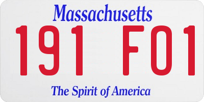 MA license plate 191FO1