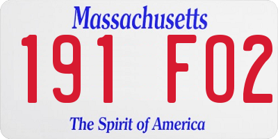 MA license plate 191FO2