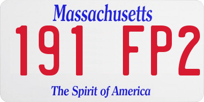 MA license plate 191FP2
