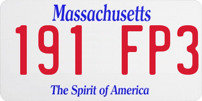 MA license plate 191FP3