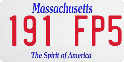 MA license plate 191FP5