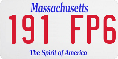 MA license plate 191FP6