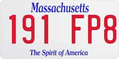 MA license plate 191FP8