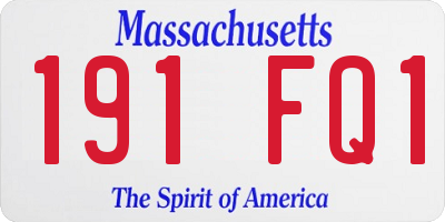 MA license plate 191FQ1