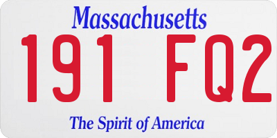 MA license plate 191FQ2