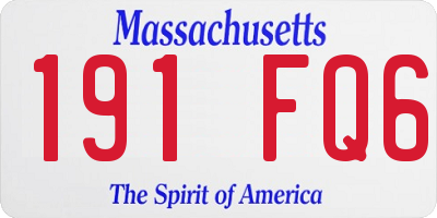 MA license plate 191FQ6