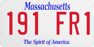 MA license plate 191FR1