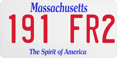 MA license plate 191FR2