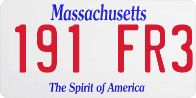 MA license plate 191FR3
