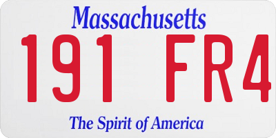 MA license plate 191FR4