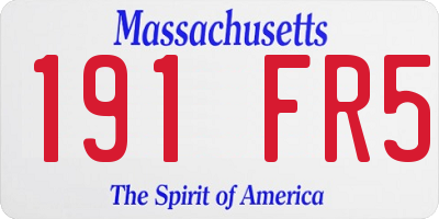 MA license plate 191FR5