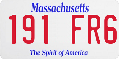 MA license plate 191FR6